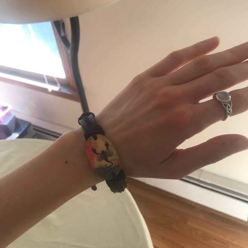 Adjustable leather Scorpio zodiac ♏️ bracelet